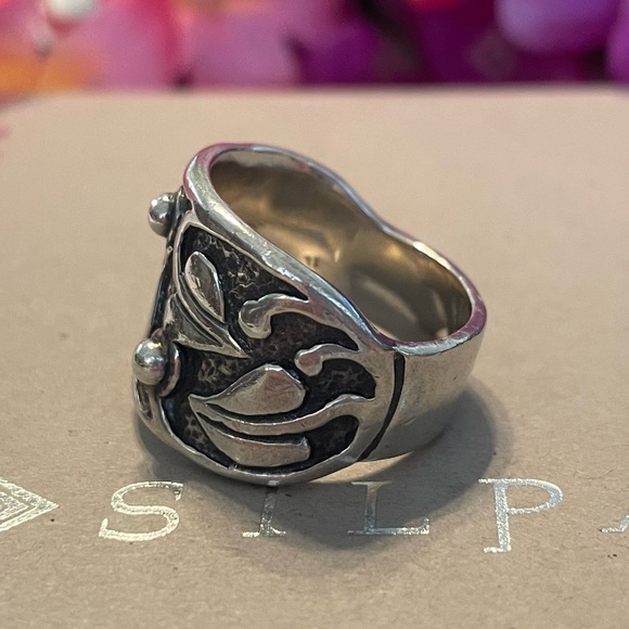 Silpada Floral Vine Holy Trinity Sterling Silver Ring R1686 Size 11 - Picture 8 of 11